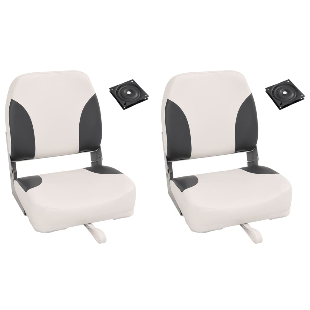 Foldable Boat Seat 2 Set Low Backrest