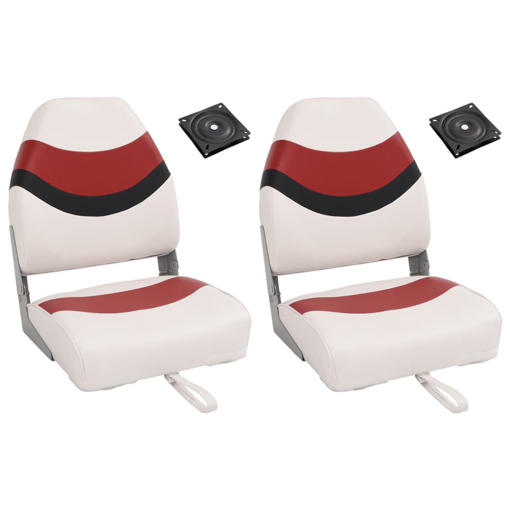 4 Piece Foldable Boat Seat Set High Backrest