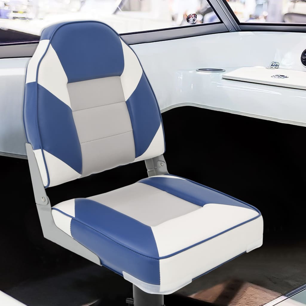 2 Piece Foldable Boat Seat Set High Backrest
