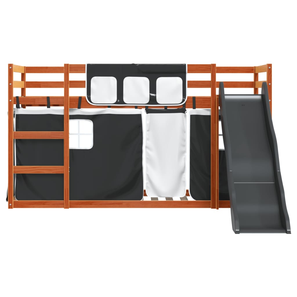 vidaXL Bunk Bed without Mattress with Slide White and Black 80x200 cm