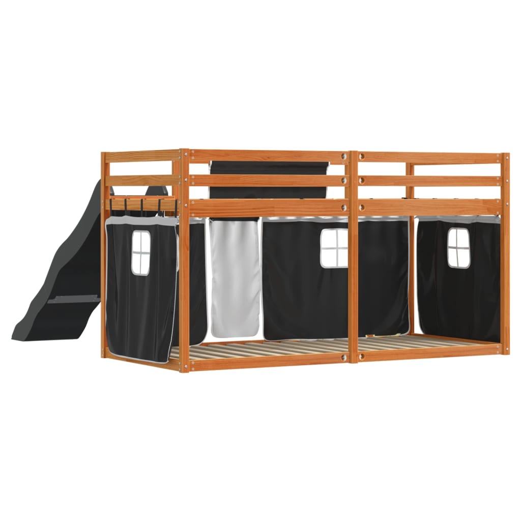 vidaXL Bunk Bed without Mattress with Slide White and Black 80x200 cm