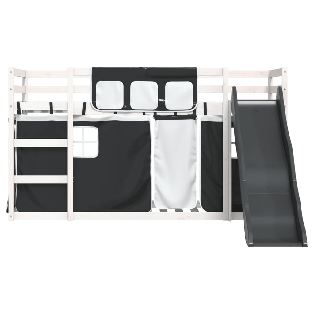 vidaXL Bunk Bed without Mattress with Slide White and Black 90x190 cm Single