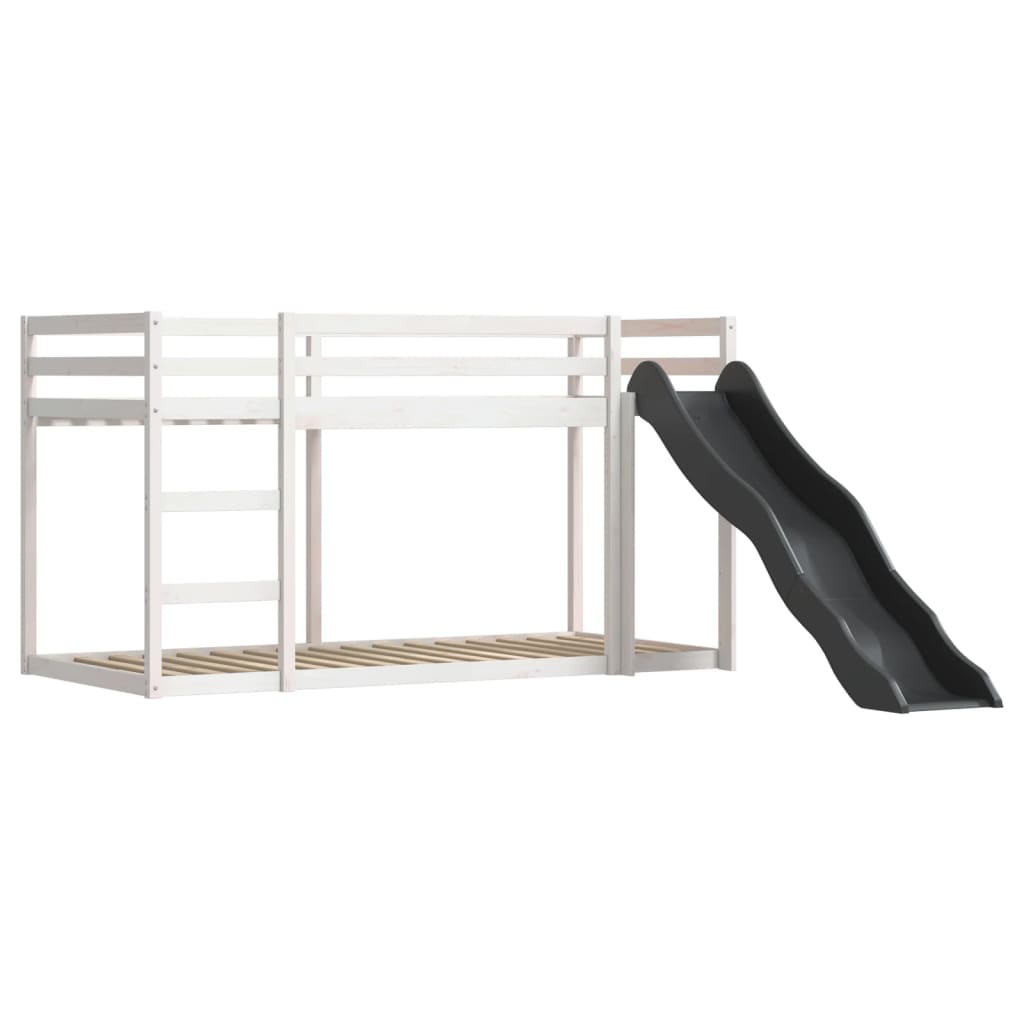 vidaXL Bunk Bed without Mattress with Slide White and Black 90x200 cm