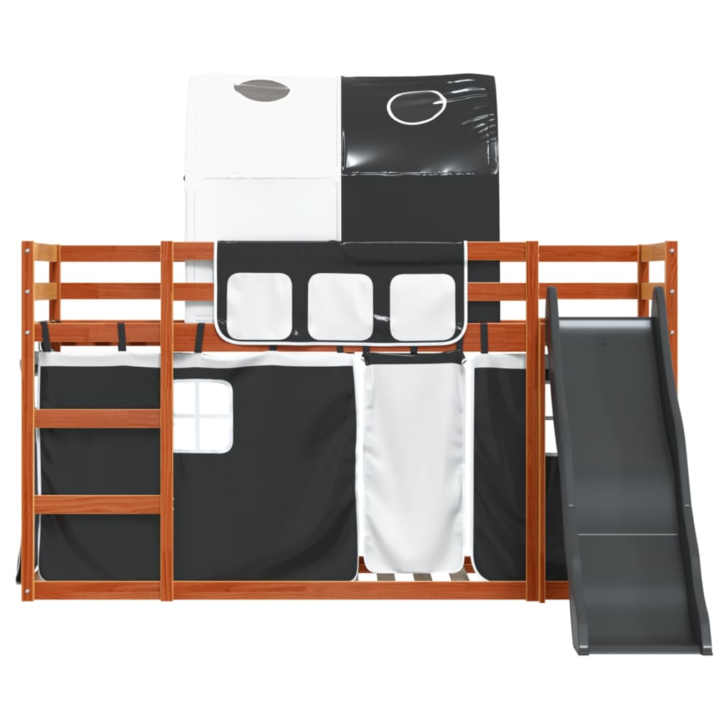 vidaXL Bunk Bed without Mattress with Slide White and Black 80x200 cm