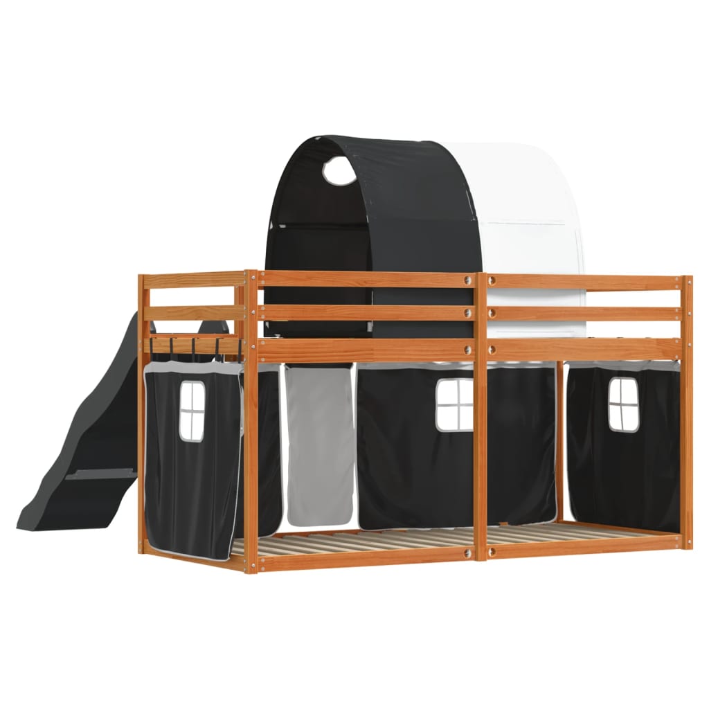 vidaXL Bunk Bed without Mattress with Slide White and Black 80x200 cm