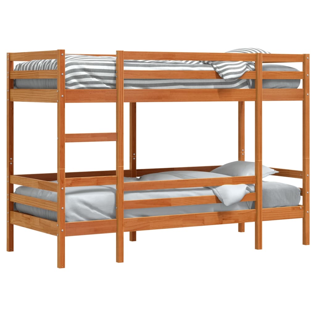 vidaXL Bunk Bed without Mattress Wax Brown 90x200 cm Solid Wood Pine