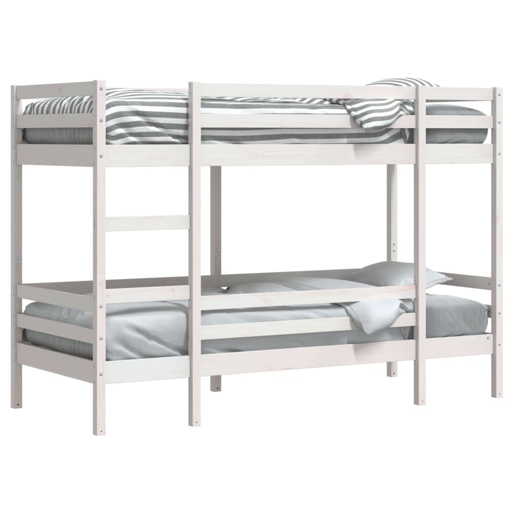 vidaXL Bunk Bed without Mattress White 90x190 cm Single Solid Wood Pine