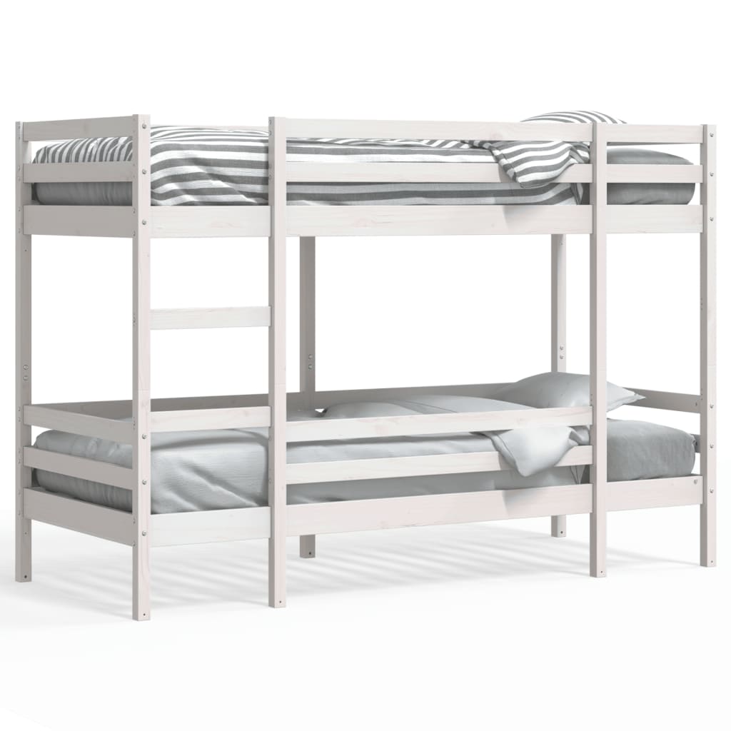 vidaXL Bunk Bed without Mattress White 90x190 cm Single Solid Wood Pine