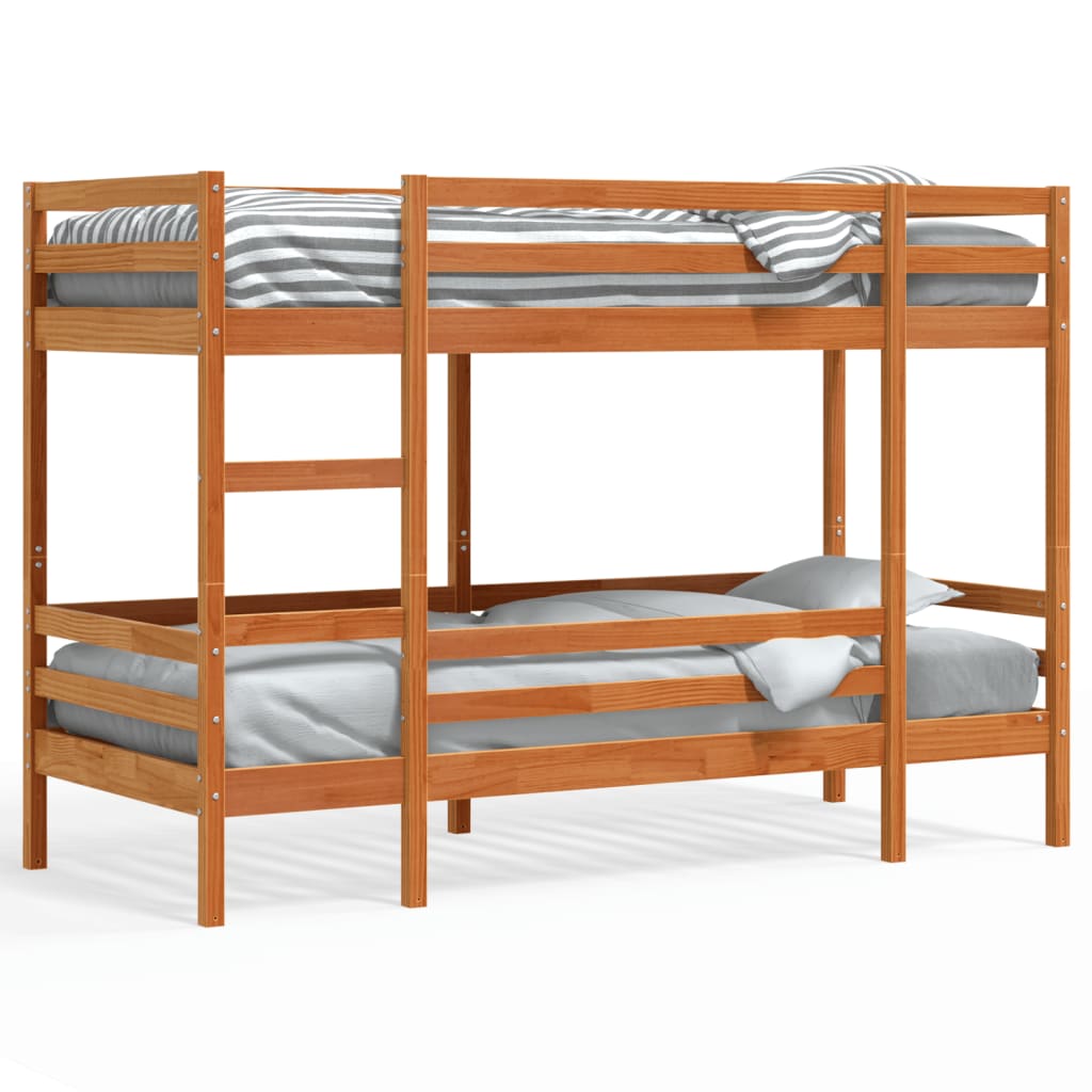 vidaXL Bunk Bed without Mattress Wax Brown 90x190 cm Single Solid Wood Pine