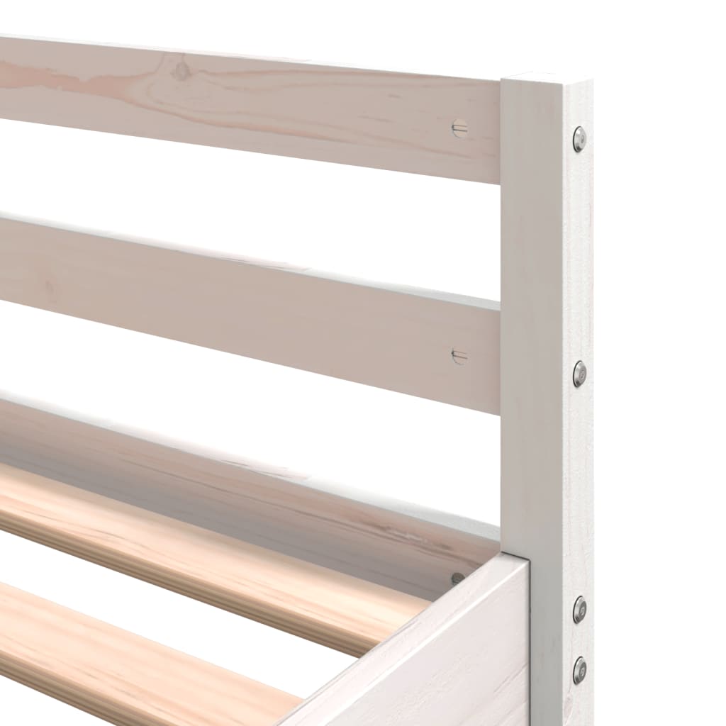 vidaXL Loft Bed with Desk and Ladder White 200x200 cm Solid Wood Pine