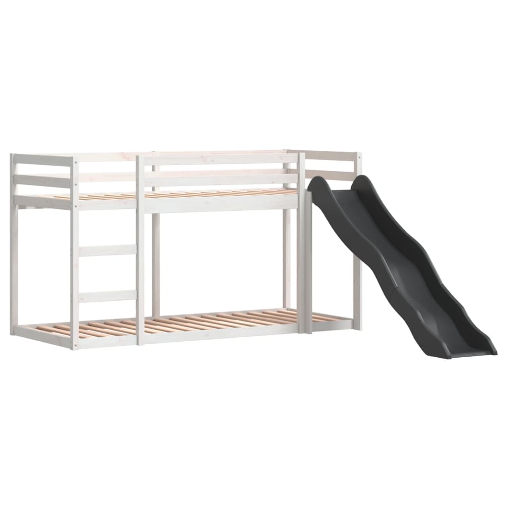 vidaXL Bunk Bed with Slide&Ladder without Mattress White 80x200 cm