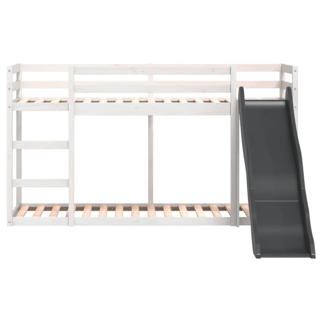 vidaXL Bunk Bed with Slide&Ladder without Mattress White 80x200 cm