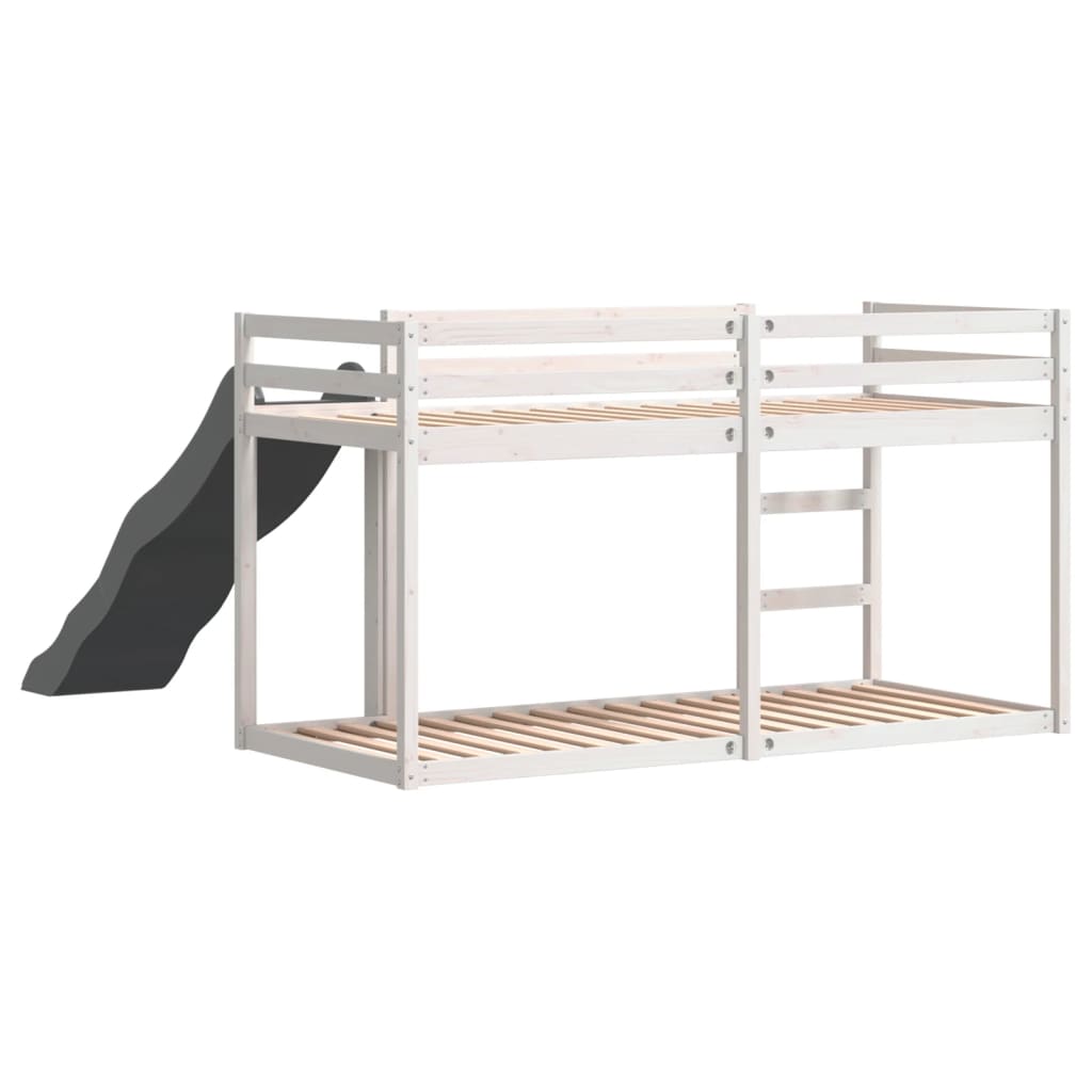 vidaXL Bunk Bed with Slide&Ladder without Mattress White 80x200 cm