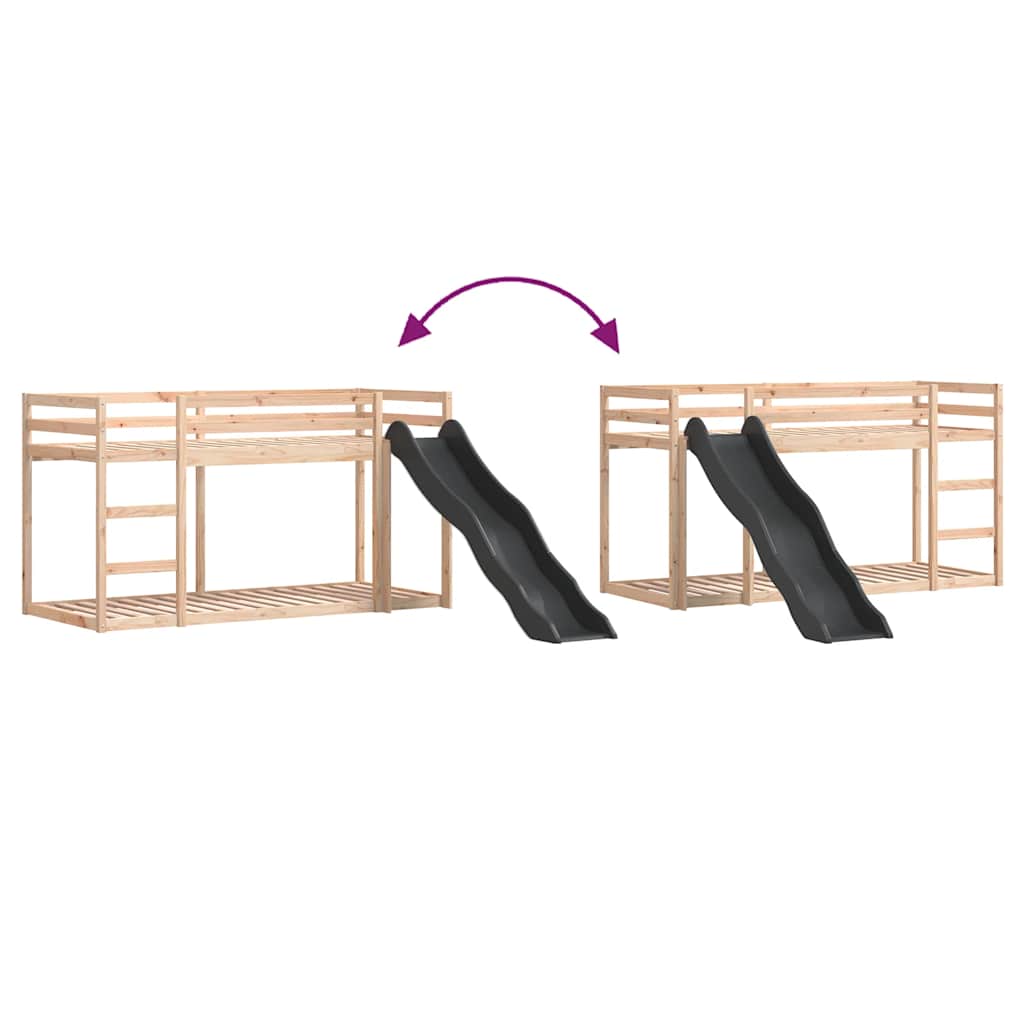 Bunk Bed with Slide&Ladder without Mattress 90x190 cm Single