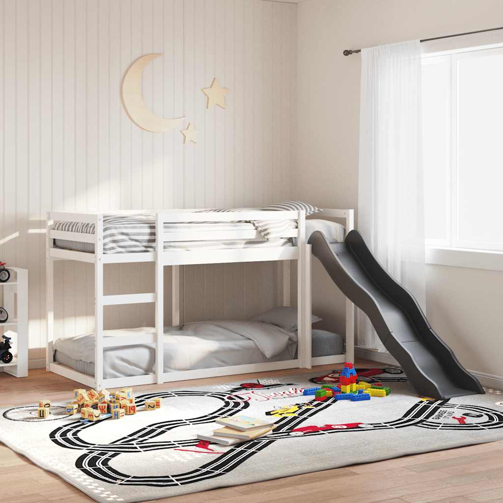 Bunk Bed with Slide&Ladder without Mattress White 90x190 cm Single
