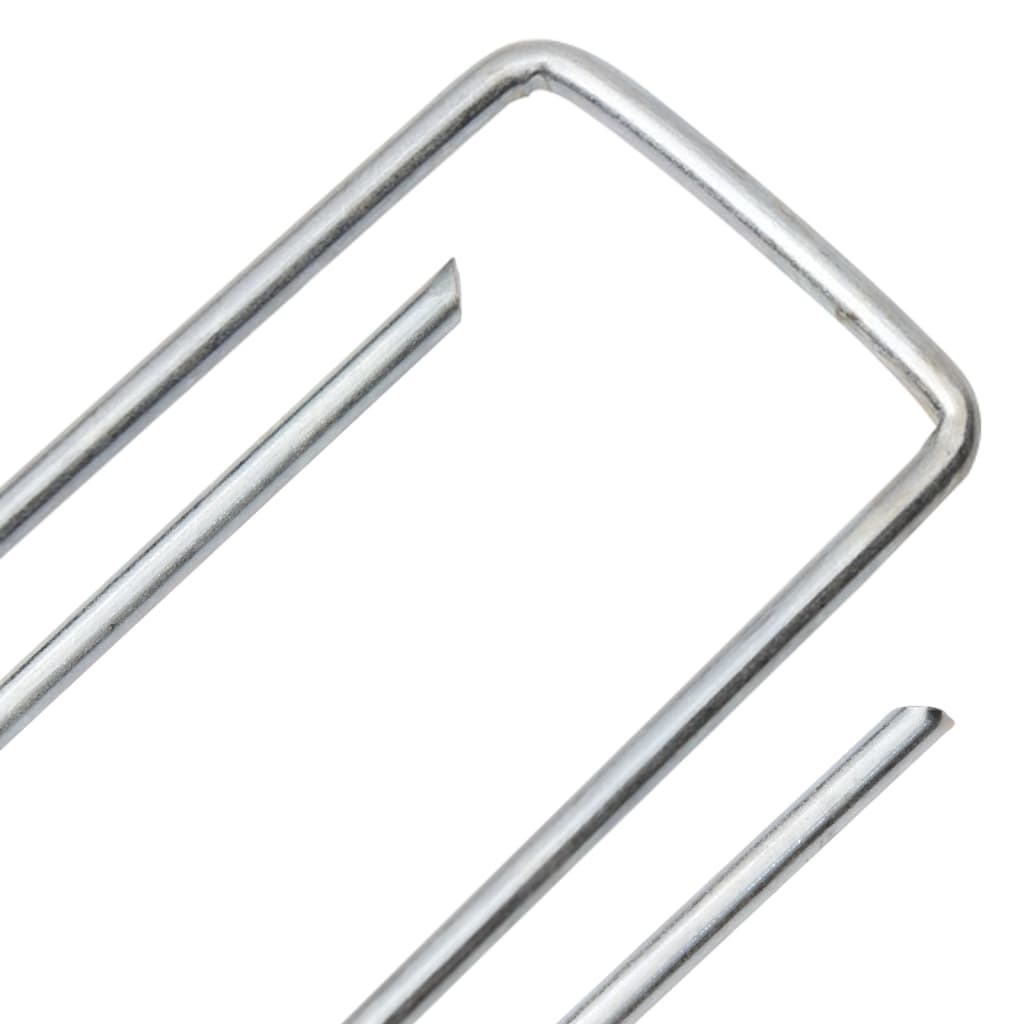Ground Pegs U Shape 25 pcs 15x3.5 cm Galvanised steel