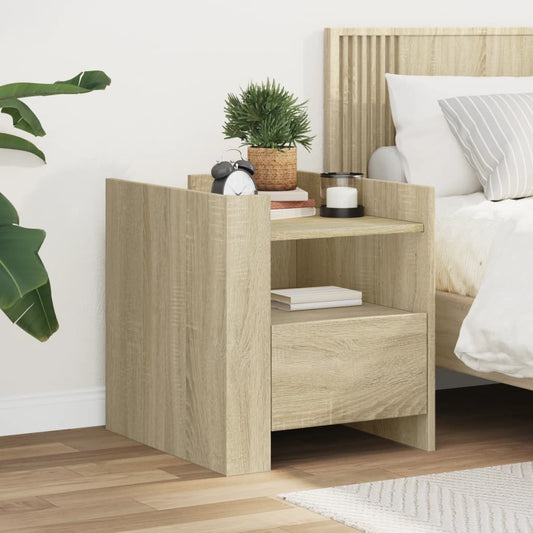 vidaXL Bedside Cabinet Sonoma Oak 45x50x50 cm Engineered Wood