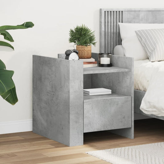 vidaXL Bedside Cabinet Concrete Grey 45x50x50 cm Engineered Wood