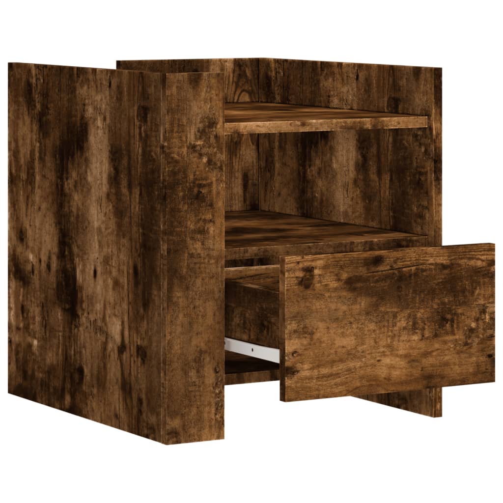 vidaXL Bedside Cabinet Smoked Oak 45x50x50 cm Engineered Wood