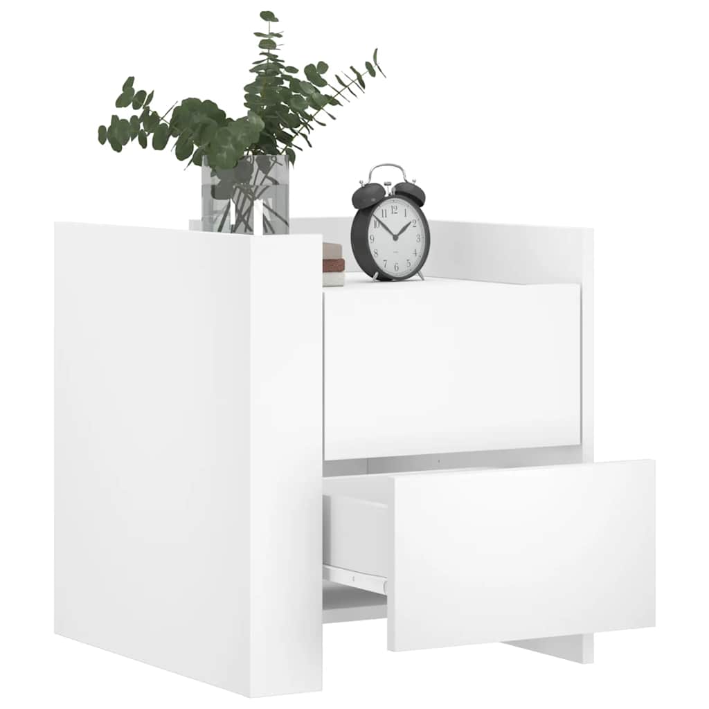 Bedside Cabinet White 45x50x50 cm Engineered Wood