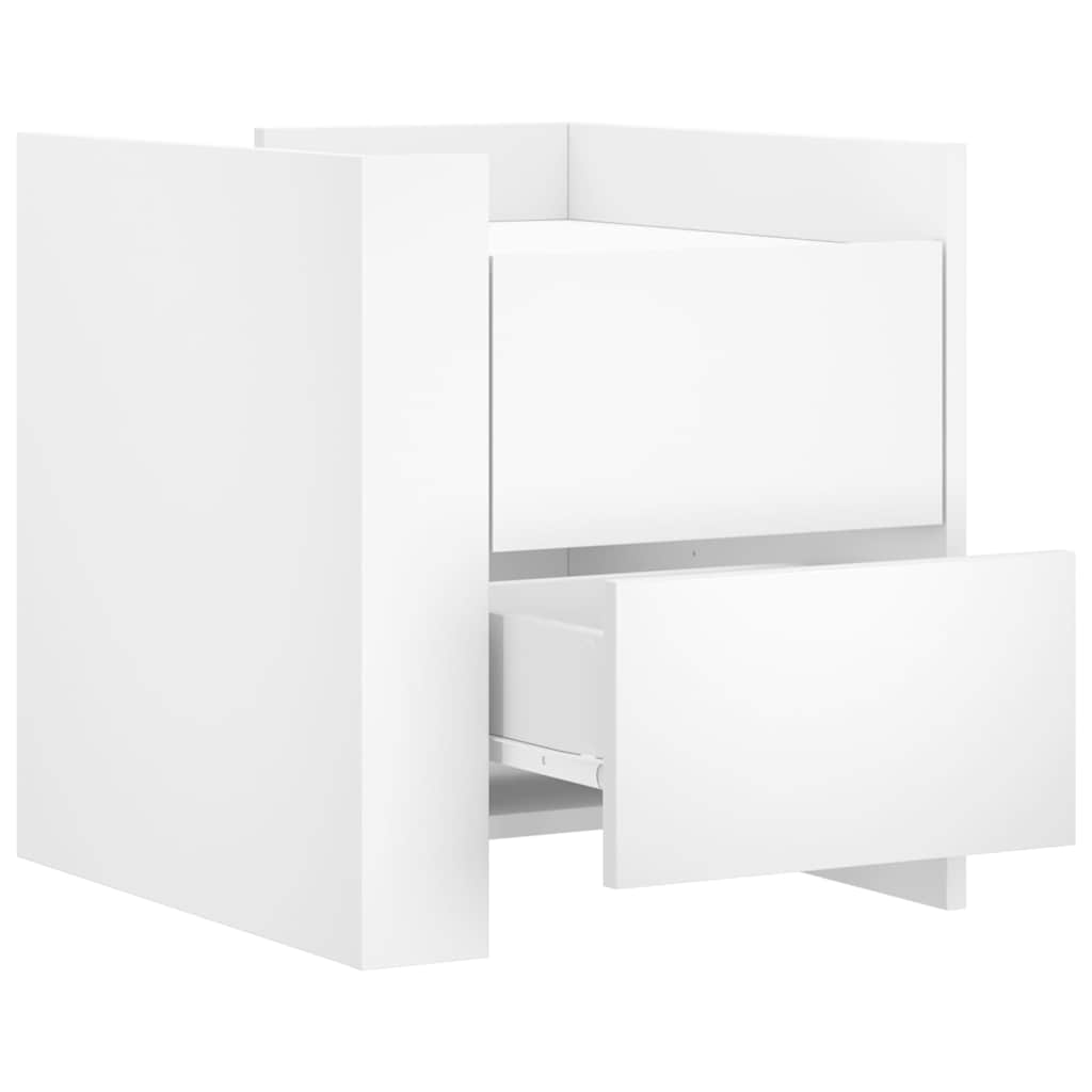 Bedside Cabinet White 45x50x50 cm Engineered Wood