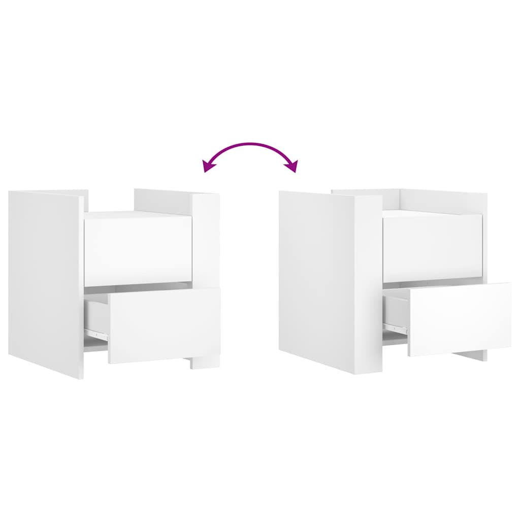 Bedside Cabinet White 45x50x50 cm Engineered Wood