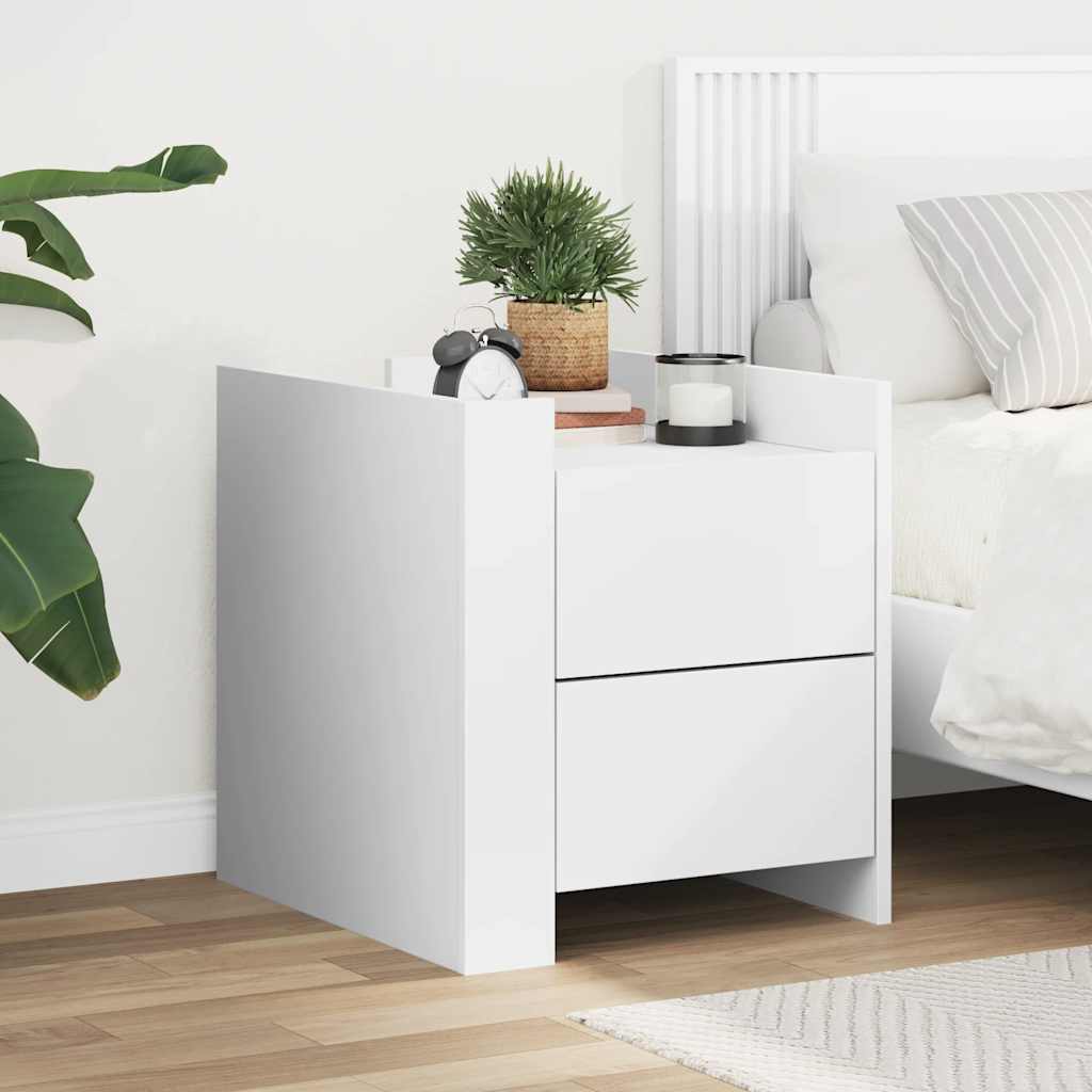 Bedside Cabinet White 45x50x50 cm Engineered Wood