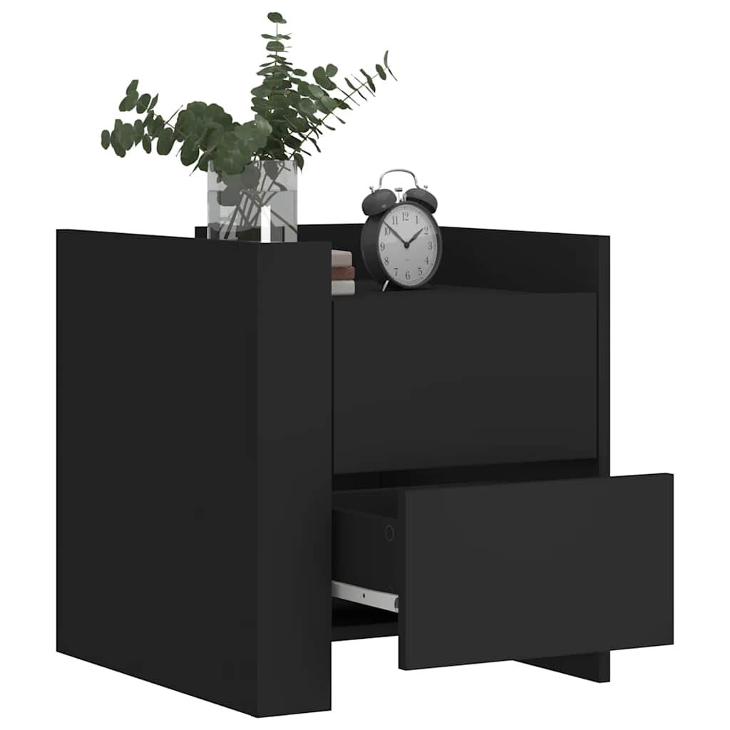 Bedside Cabinet Black 45x50x50 cm Engineered Wood
