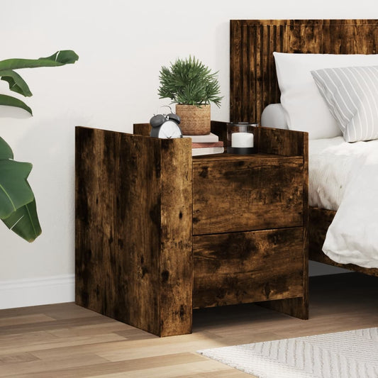 vidaXL Bedside Cabinet Smoked Oak 45x50x50 cm Engineered Wood