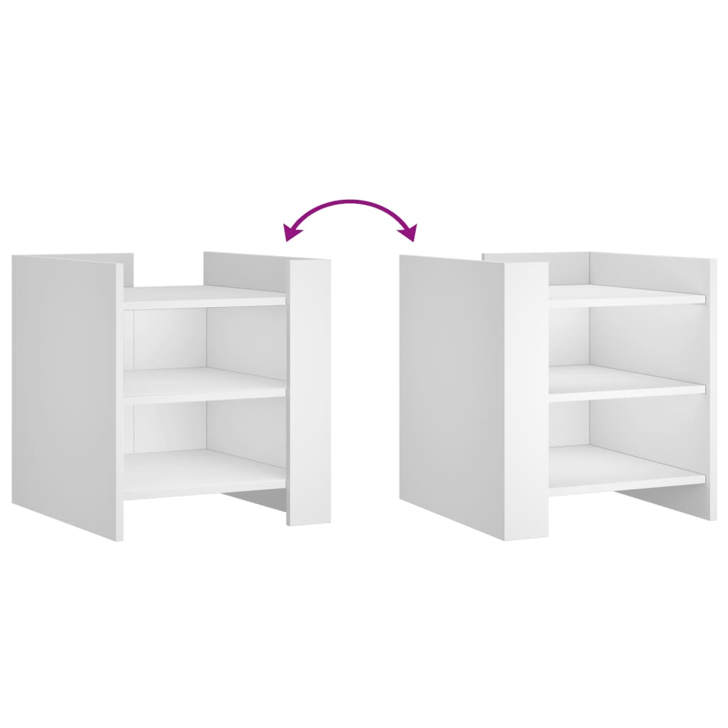 vidaXL Bedside Cabinet White 45x50x50 cm Engineered Wood