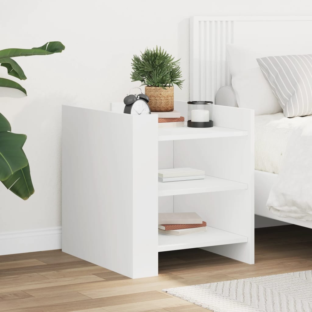vidaXL Bedside Cabinet White 45x50x50 cm Engineered Wood