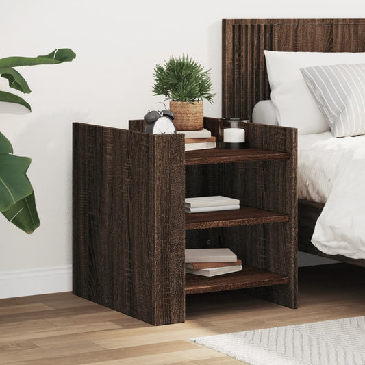 vidaXL Bedside Cabinet Brown Oak 45x50x50 cm Engineered Wood
