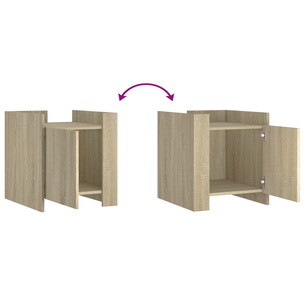 vidaXL Bedside Cabinet Sonoma Oak 45x50x50 cm Engineered Wood