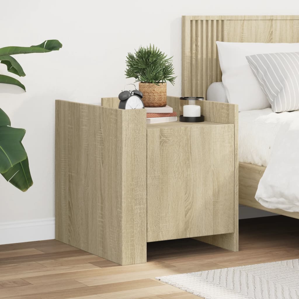 vidaXL Bedside Cabinet Sonoma Oak 45x50x50 cm Engineered Wood