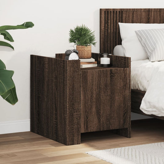 vidaXL Bedside Cabinet Brown Oak 45x50x50 cm Engineered Wood