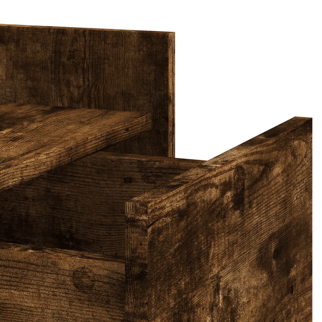 vidaXL Bedside Cabinet Smoked Oak 45x50x65 cm Engineered Wood