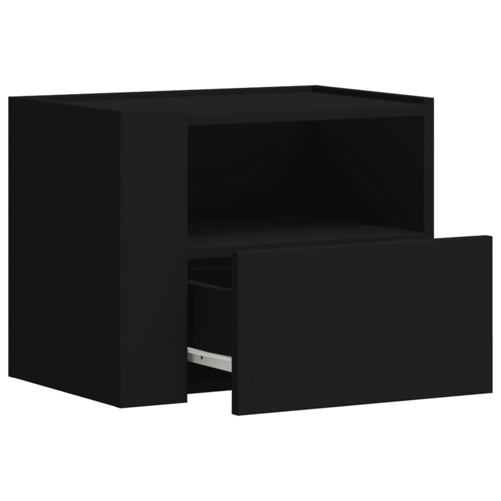 vidaXL Wall-mounted Bedside Cabinets 2 pcs Black 45x30x35 cm