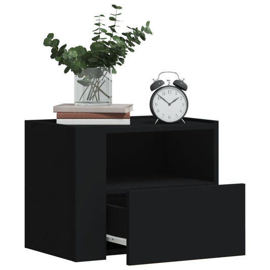 vidaXL Wall-mounted Bedside Cabinets 2 pcs Black 45x30x35 cm