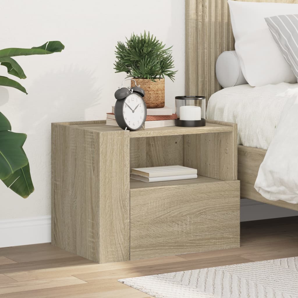vidaXL Wall-mounted Bedside Cabinet Sonoma Oak 45x30x35 cm