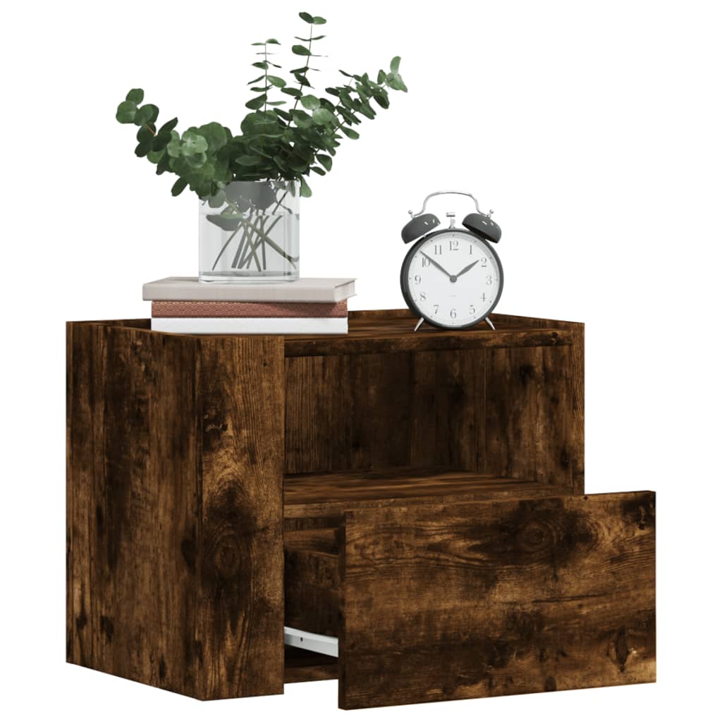 vidaXL Wall-mounted Bedside Cabinets 2 pcs Smoked Oak 45x30x35 cm