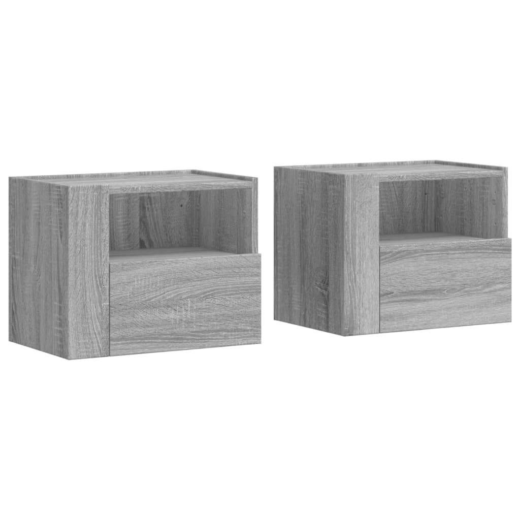 vidaXL Wall-mounted Bedside Cabinets 2 pcs Grey Sonoma 45x30x35 cm