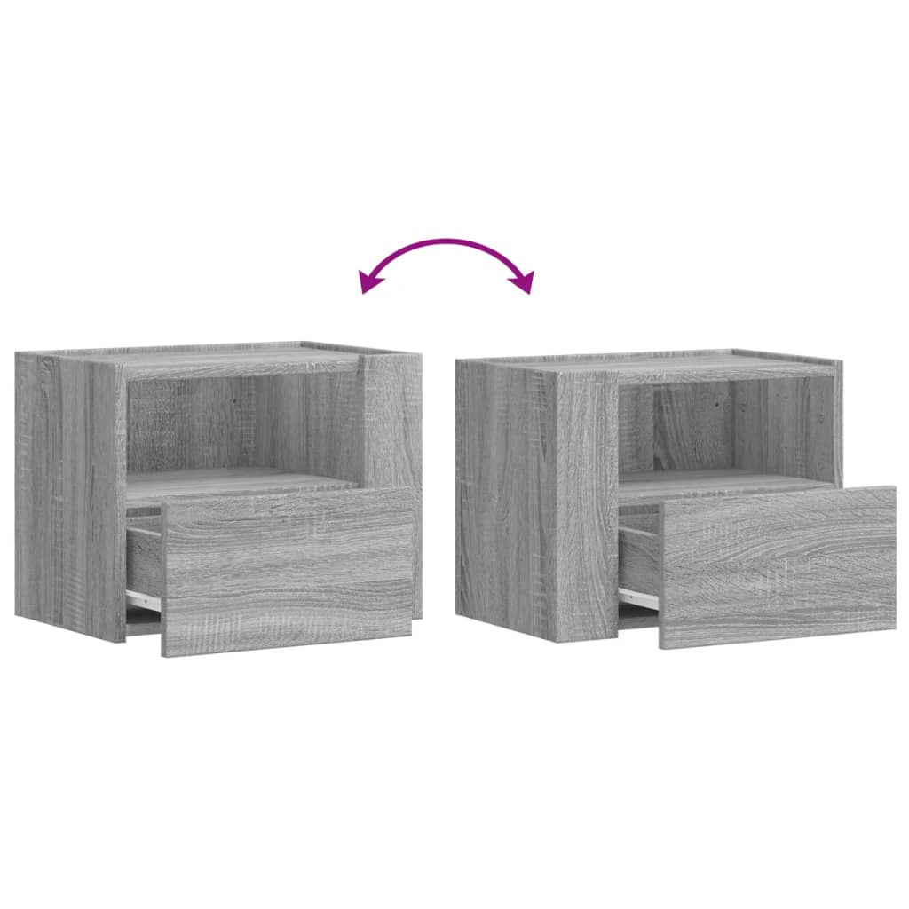 vidaXL Wall-mounted Bedside Cabinets 2 pcs Grey Sonoma 45x30x35 cm