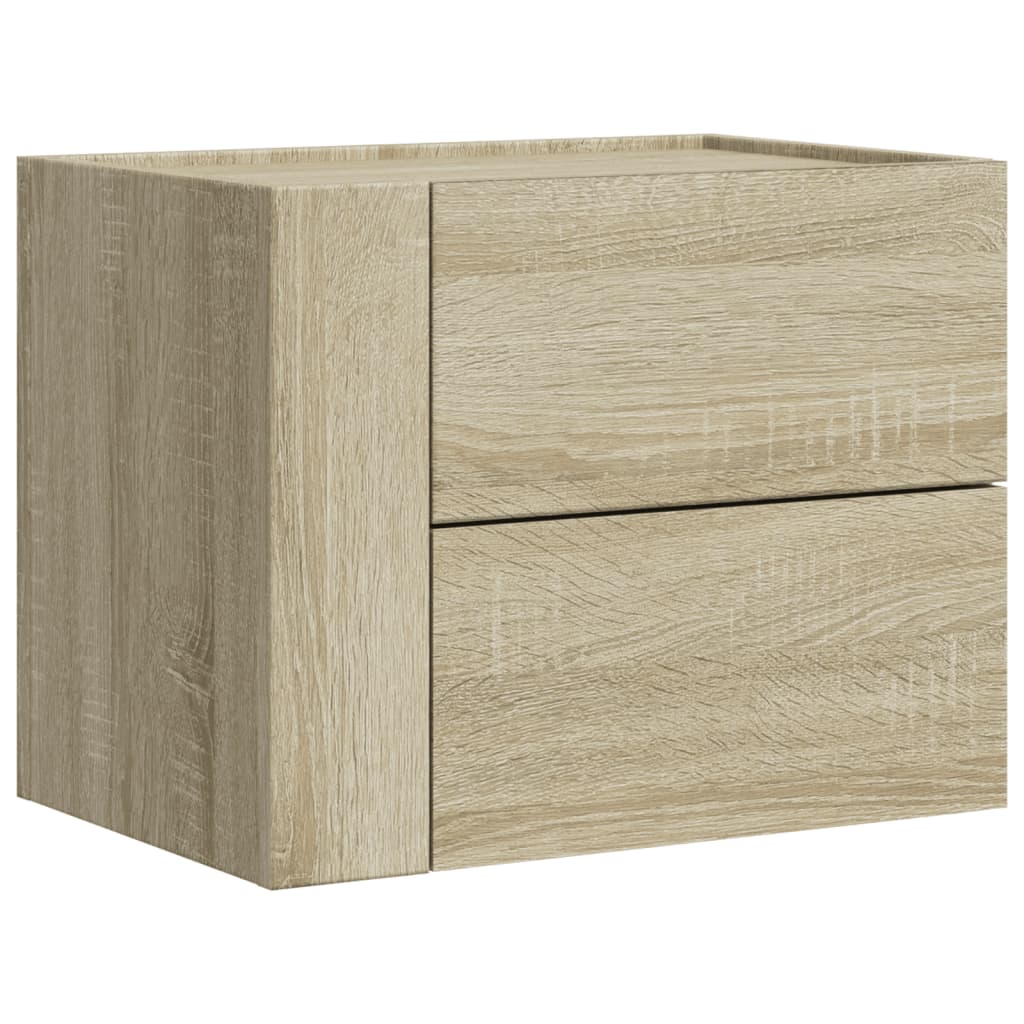 vidaXL Wall-mounted Bedside Cabinet Sonoma Oak 45x30x35 cm