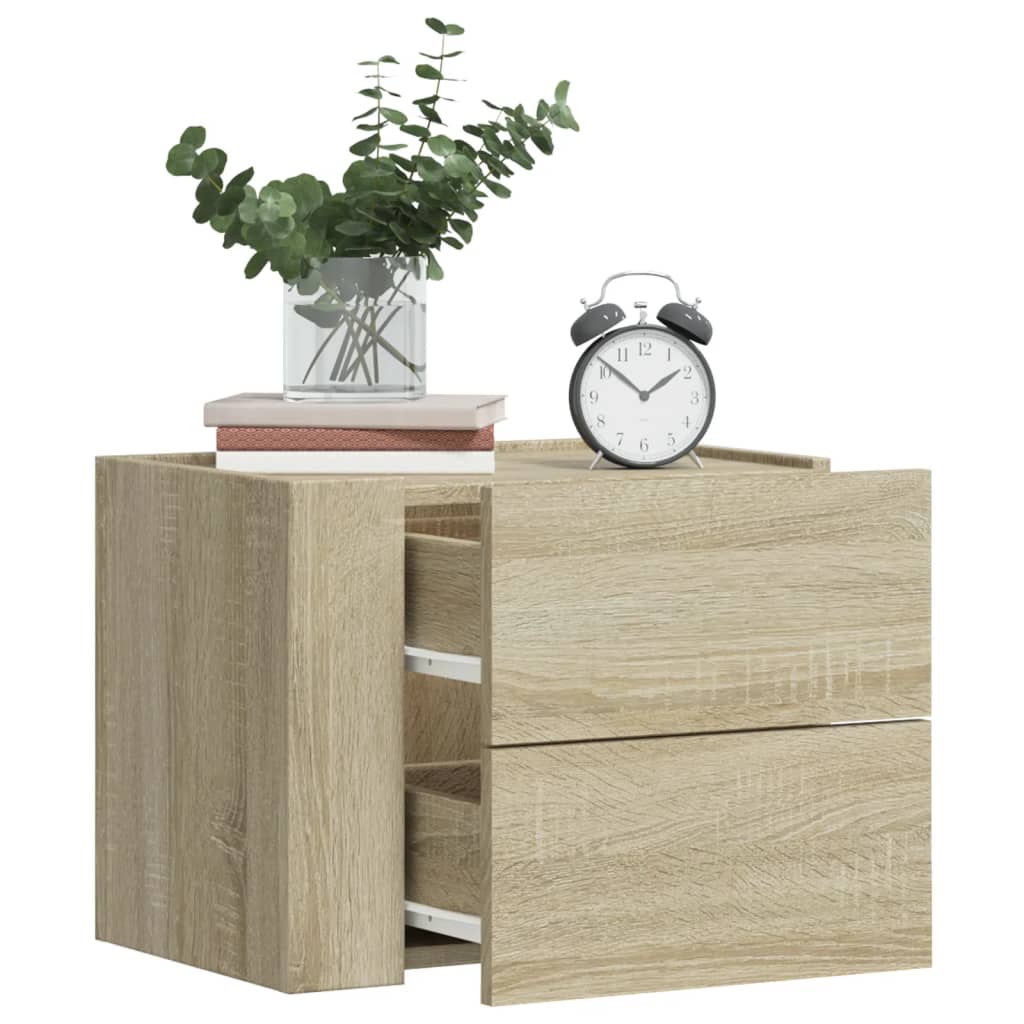 vidaXL Wall-mounted Bedside Cabinet Sonoma Oak 45x30x35 cm