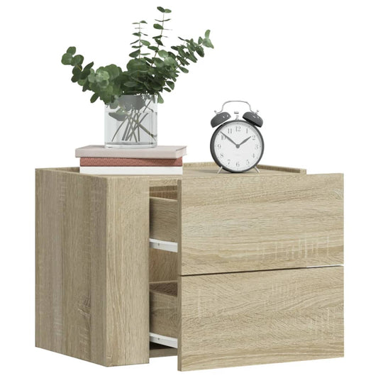 vidaXL Wall-mounted Bedside Cabinet Sonoma Oak 45x30x35 cm
