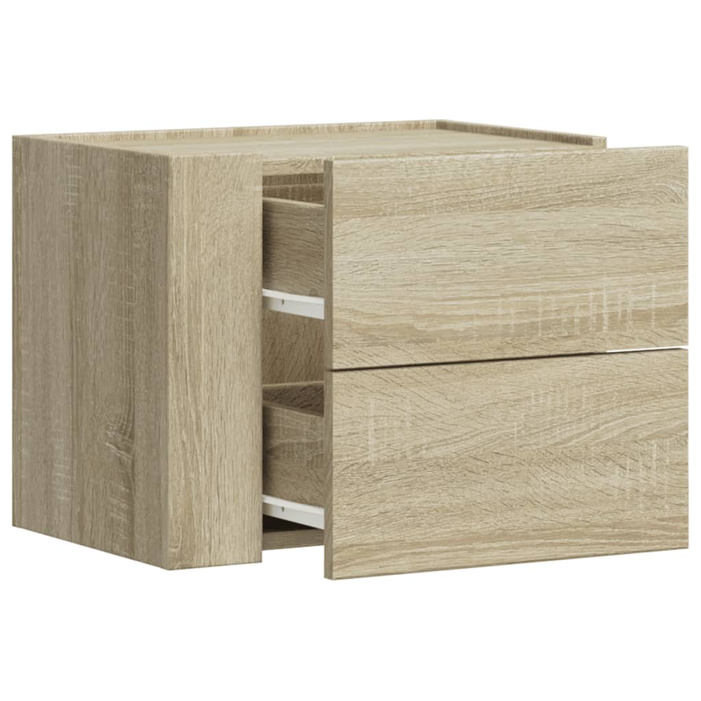 vidaXL Wall-mounted Bedside Cabinets 2 pcs Sonoma Oak 45x30x35 cm