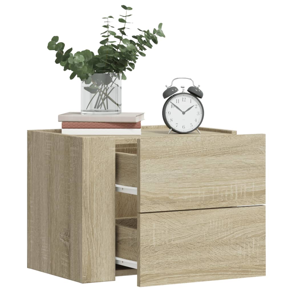 vidaXL Wall-mounted Bedside Cabinets 2 pcs Sonoma Oak 45x30x35 cm