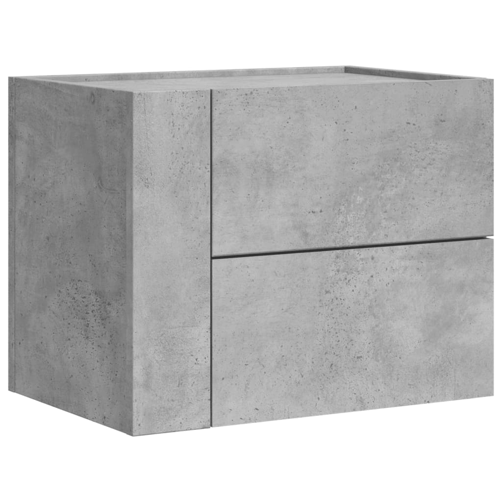 vidaXL Wall-mounted Bedside Cabinets 2 pcs Concrete Grey 45x30x35 cm