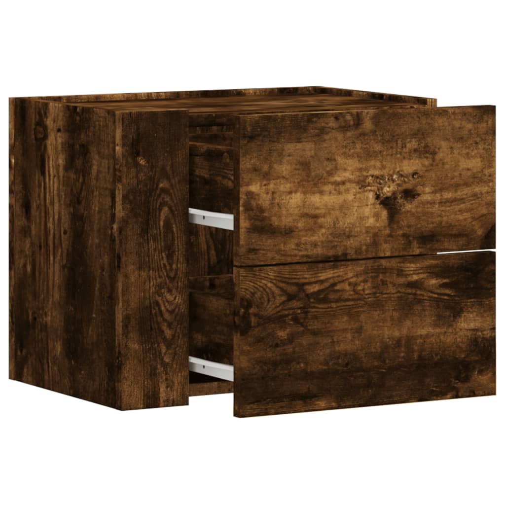 vidaXL Wall-mounted Bedside Cabinets 2 pcs Smoked Oak 45x30x35 cm