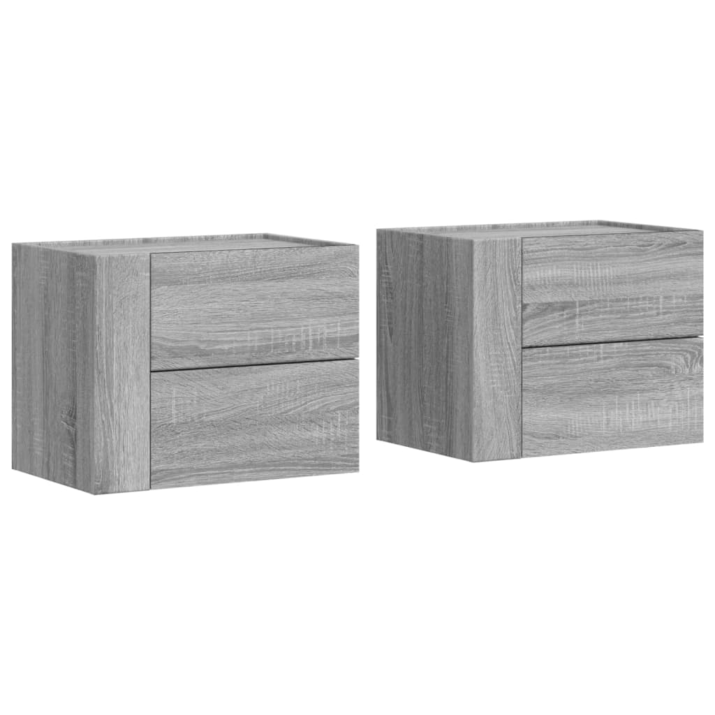 vidaXL Wall-mounted Bedside Cabinets 2 pcs Grey Sonoma 45x30x35 cm